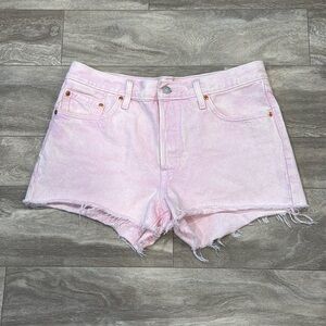 Levi Levi’s 501 Buttonfly Denim Jean Shorts PINK